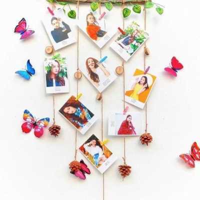 照片墙装饰壁饰挂照片创意手工干树枝手工制作y装饰品挂墙自己做