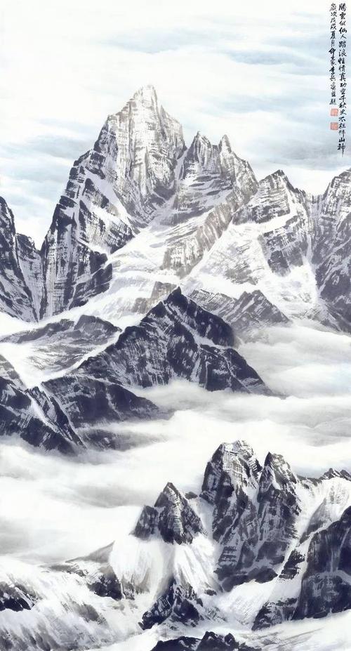 李兵:为雪山立传 给母地点赞 ——兼议李兵符号中国水墨高原雪山画的