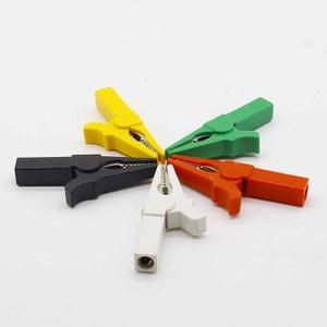 纯铜带绝缘封闭测试线夹子 鳄鱼夹 尾部可插4mm香蕉插头电源夹子