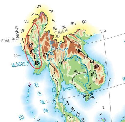 纳加丘陵和若开山,东南亚和南亚的天然界线