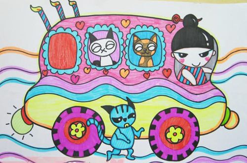 汽车-水彩画图集图片_儿童水彩画_少儿图库_中国儿童资源网