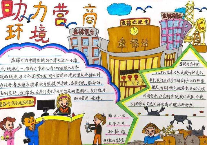 "小手拉大手 争做助力营商环境小先锋"盘锦市少先队员手抄报设计大赛