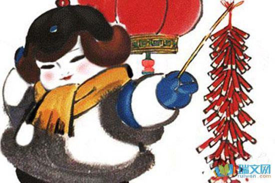 春节放爆竹图片儿童画