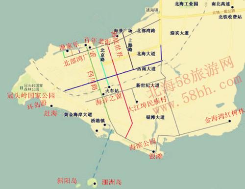 最新的北海景点分布图
