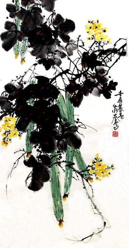 写意画丝瓜,紫藤参考资料