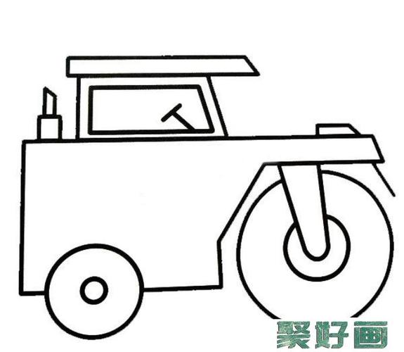 压路机简笔画彩色图片怎么画简笔画教程
