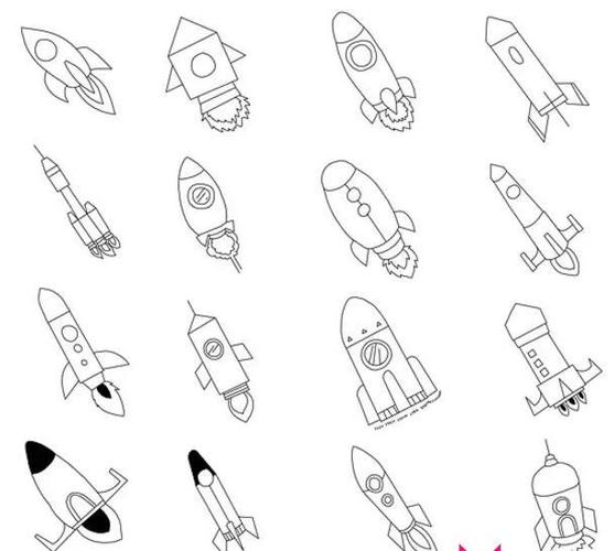 十六种不同的火箭简笔画