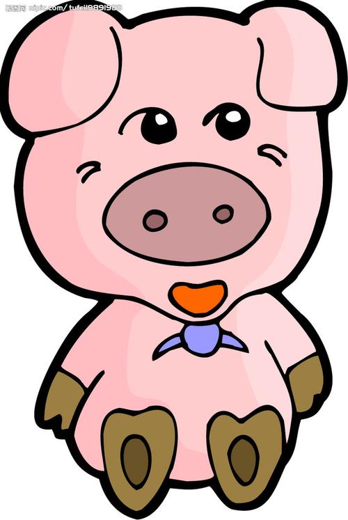 一组 生肖卡通图片之卡通猪矢量图