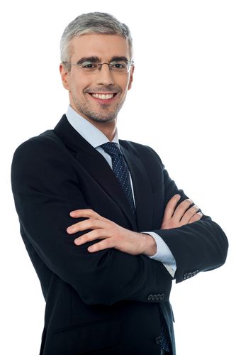 微笑,老人,商务人士,双臂交叉,公司主管,抱臂