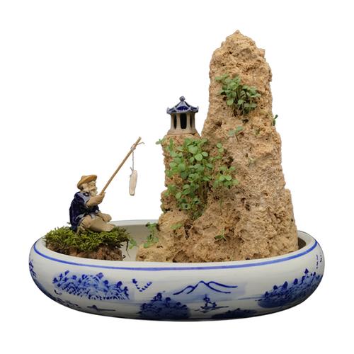 天然假山石头盆景吸水石盆景假山石原石上水石奇石办公桌面摆件