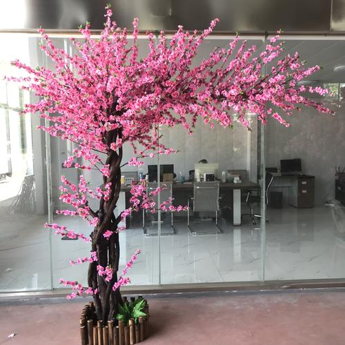 批发仿真树植物仿真桃花树树干 假桃花枝室外 场地布置道具装饰树