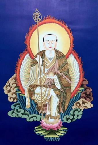 018地藏王菩萨kumarlama4570cm尼泊尔手工唐卡