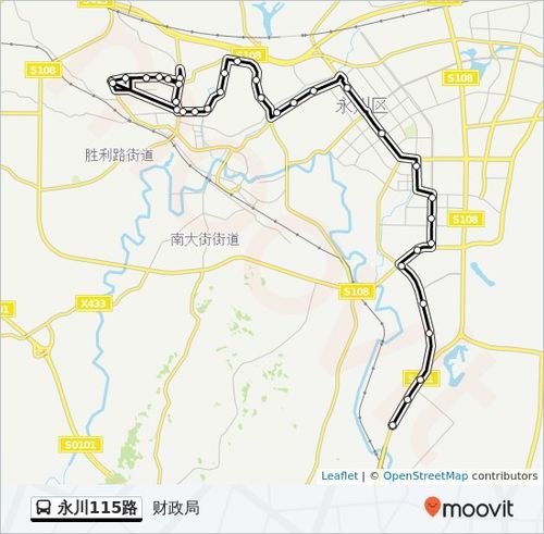 永川115路路线:日程,站点和地图-财政局