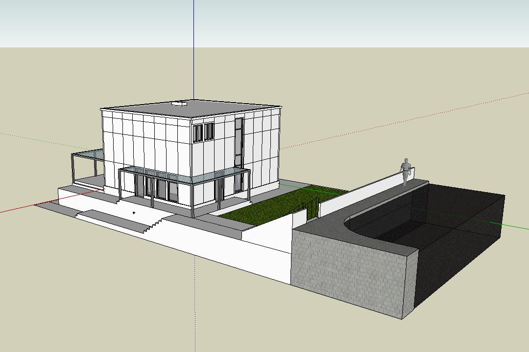 格罗皮乌斯的建筑设计资料下载-建筑设计大师格罗皮乌斯住宅su模型