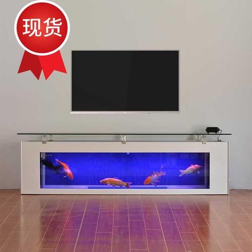 鱼缸电视柜客厅免换水电视柜鱼缸水z族箱客厅家用超白玻璃茶几.