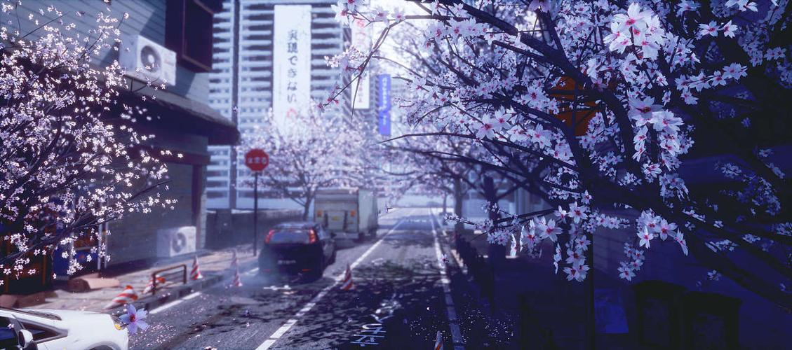 虚幻4渲染场景樱花街道
