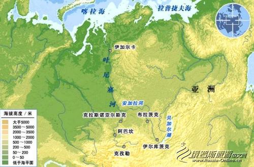 叶尼塞河位置示意图