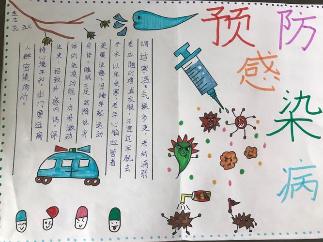 秋季预防传染病知识——五七优秀手抄报展示