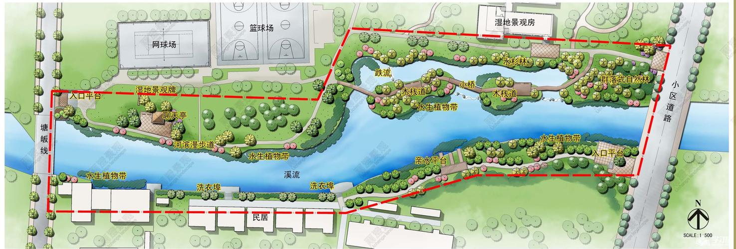 滨河景观带素材平面图