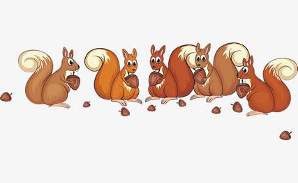 矢量素材 松鼠 吃果子 松果 卡通松鼠             此素材是90设计网