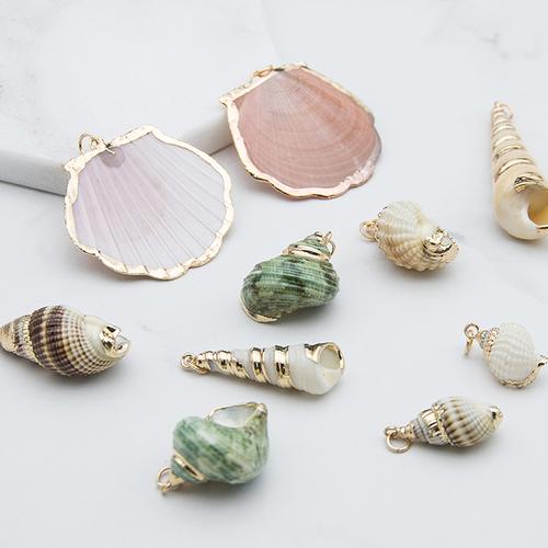 贝壳饰品 吊坠_海边饰品材料diy贝壳海螺项链吊坠耳饰耳坠手工原生态