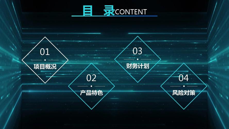 未来科技感背景互联网科技项目计划书ppt模板