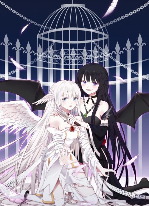 动漫少女壁纸 天使x恶魔