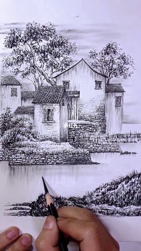 教你画简单素描风景画_素描_知识_艺术