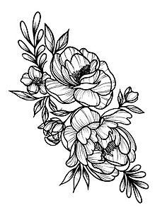 【点线素材】针管笔 点线 花卉