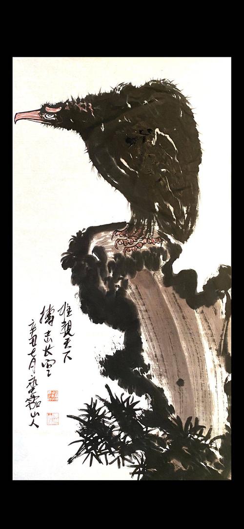鹰翅疾如风,鹰爪利如锥——国画家,画鹰大家,指墨画大师朱祖囯鹰画
