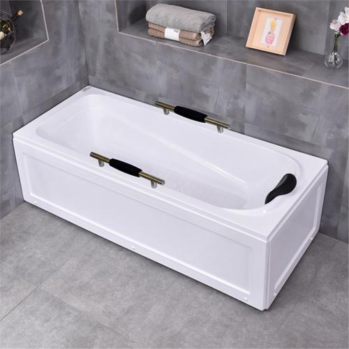 双裙边亚克力独立式家用成人浴盆藤印象小户型老人用双扶手浴缸视频