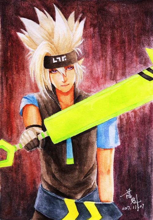 凹凸世界格瑞水彩手绘教程凹凸世界凯莉凹凸世界绘画图集:古风道神韵