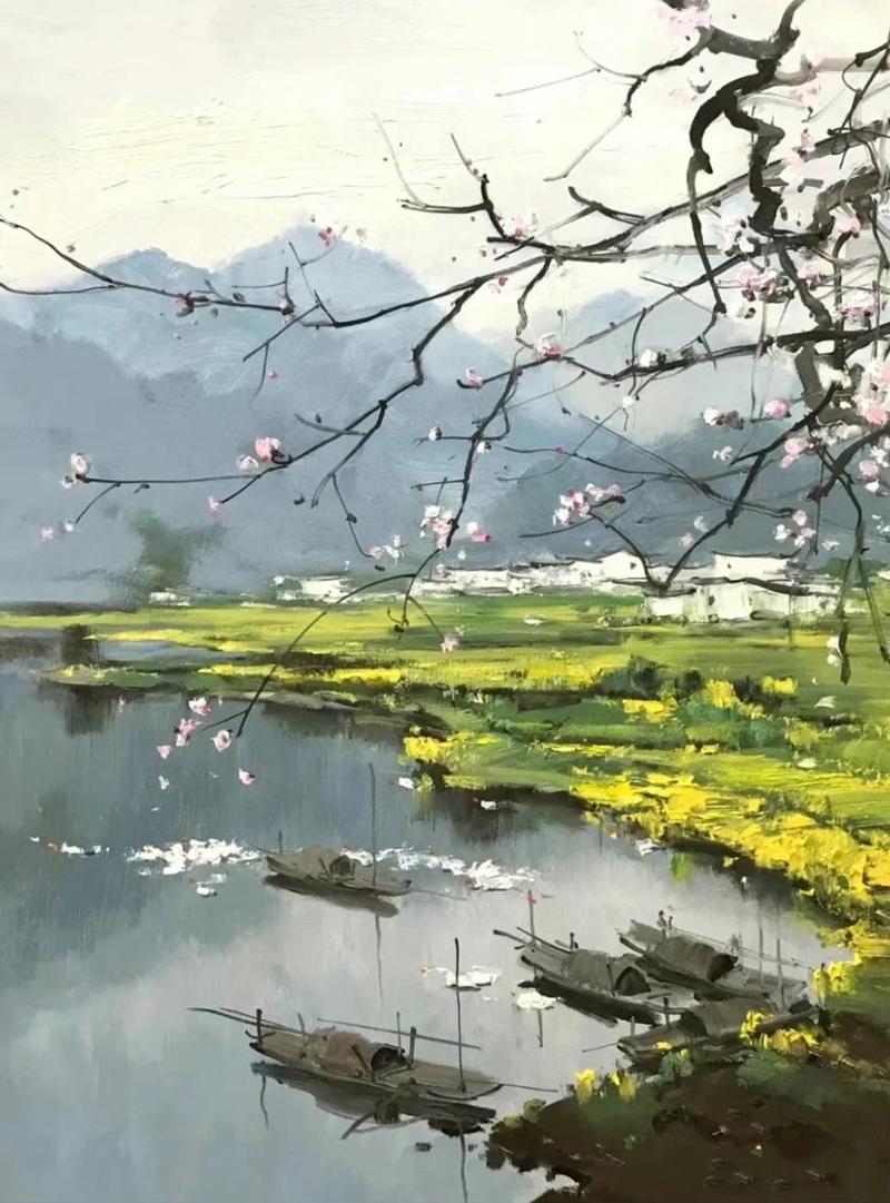 石建都 风景油画色彩丰富而雅丽,充满浓郁的抒情性,就像是
