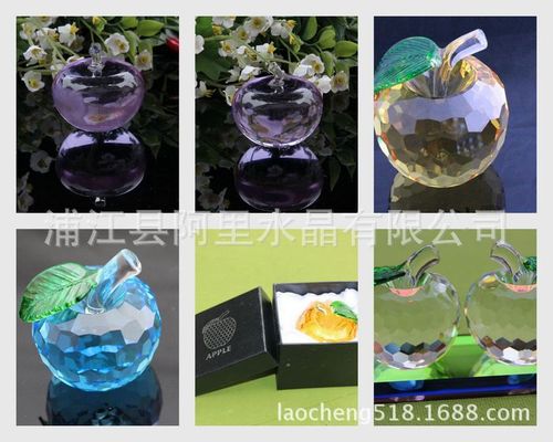 晶韵厂家直销40毫米水晶紫水晶苹果情人节送女友biy摆件