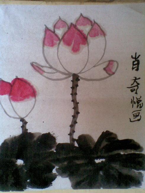 小学生国画荷花怎么画简笔画