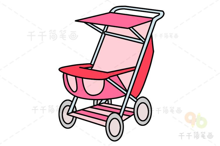 婴儿车卡通涂色图片模板