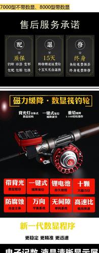 万峰筏fw-65太阳能数显磁力缓降筏钓轮带泄力全金属微铅轮伐竿轮
