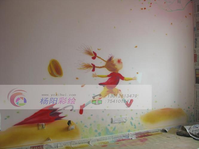 手绘几米风格插画-儿童房墙绘作品 -苏州手绘墙 -搜房博客