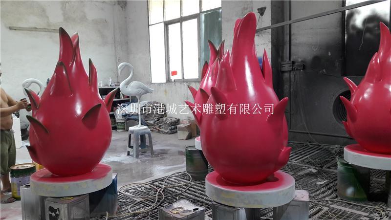 南方热带水果装饰玻璃钢卡通火龙果雕塑