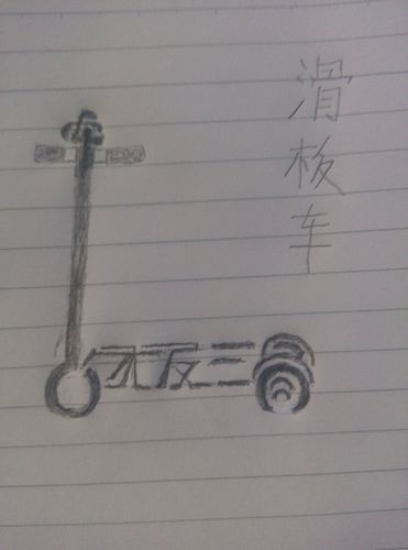 字画组合"滑板车".