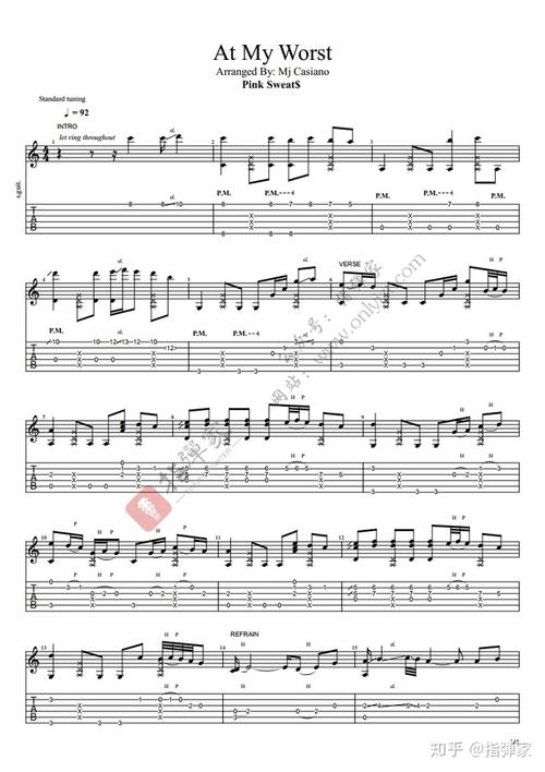 【附谱】清新又治愈的小甜歌《at my worst》-吉他指弹独奏