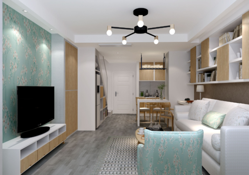 装修冰箱放客厅效果图