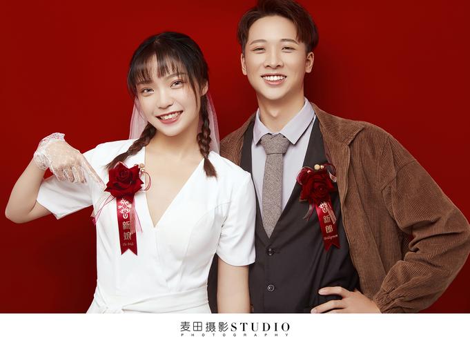 结婚登记小红照