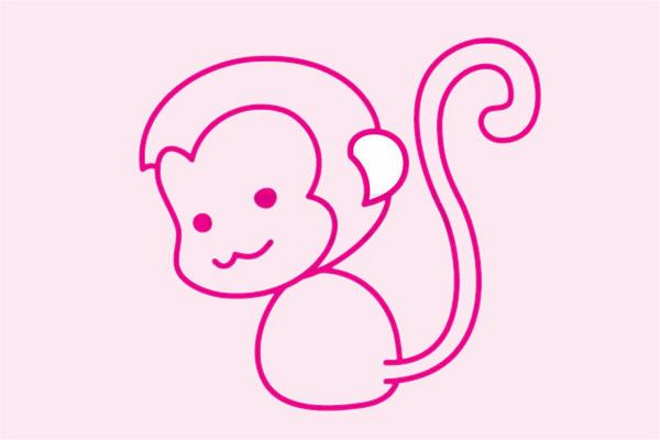 卡通猴子简笔画画法步骤教程及图片大全