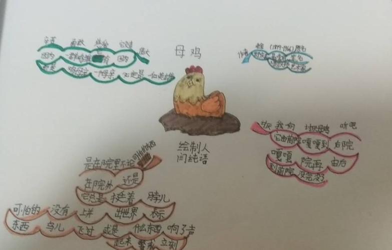 四年四班《母鸡》思维导图集