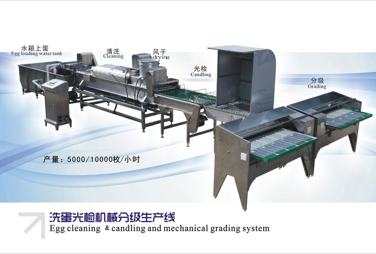  p>鸡蛋清洗机,可实行禽蛋的自动清洗,保鲜,分级,包装,极大地提高鲜蛋