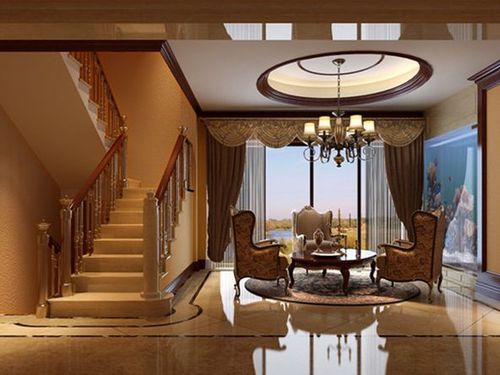 夕阳的美丽,同时又不失沉稳大气,配上落地窗户与白色天花顶面的搭配