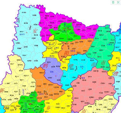 河南省18地市地图具体到乡镇界线
