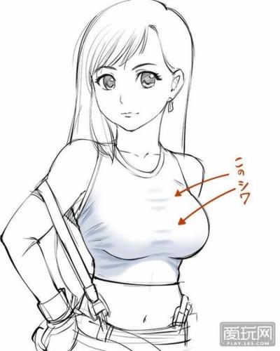 动漫大胸女简笔画