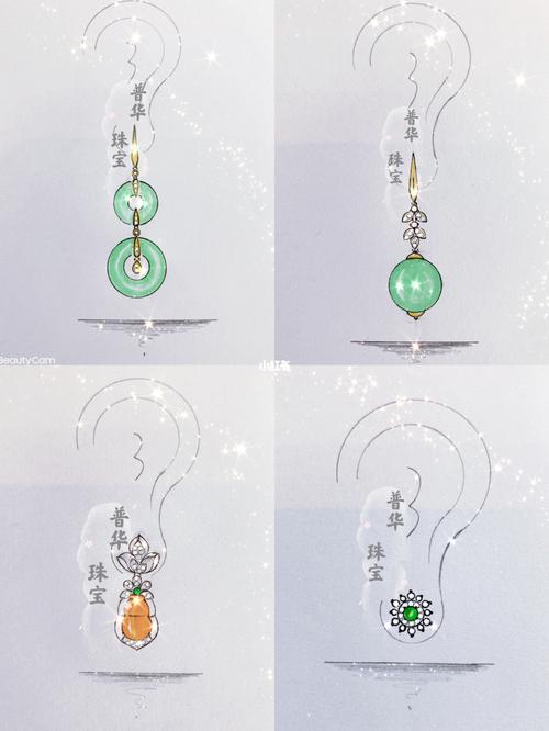 翡翠设计手绘—翡翠耳饰_翡翠_耳坠_耳饰_设计_珠宝_翡翠珠宝_时尚